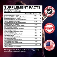 Horny Goat Weed Capsules – Unisex, Contains Maca, Tribulus, Black Pepper 30 Caps
