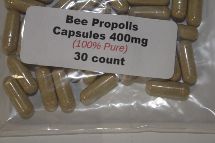 Bee Propolis Powder Capsules (100% Pure) 400 mg – 30 count
