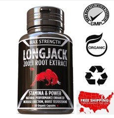 TONGKAT LONGJACK PASAK BUMI STRONGEST PURE ROOT EXTRACT 200:1 USA 60 Pills