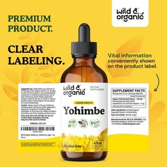 Yohimbe Bark Drops – 5mg Yohimbine Extract Tincture – Vegan, Alcohol-Free, Non-G