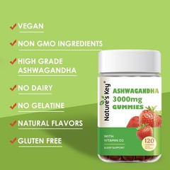 Ashwagandha Gummies Extract with Vitamin D2, Stress, Calm Mood & Cognition 120Ct