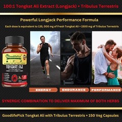 Best TongkatAli Longjack with Tribulus Terrestris MAXIMUM BENEFITS 120 CAPS