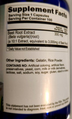 Beet Root Extract 3000mg 200 caps Beta vulgaria