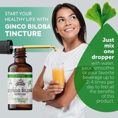 Ginkgo Biloba Tincture Organic Extract 2 Fl Oz (Pack of 1)