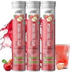 The Body Reserve Apple Cider Vinegar | 60 Tablets Pack Of 3 (Green Apple) B766