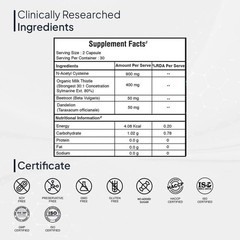 Miduty Liver Detox | Milk Thistle, NAC, Enzymes | Fatty Liver Care | 60 Caps o79