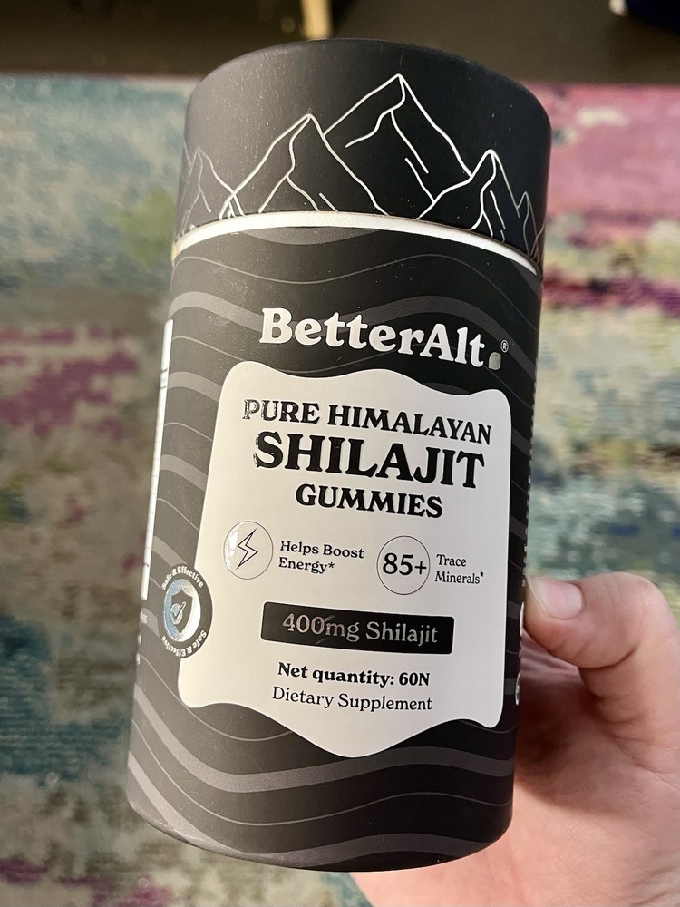 BetterAlt Pure Himalayan Shilajit Gummies 400mg 60ct Non GMO Exp 05/26