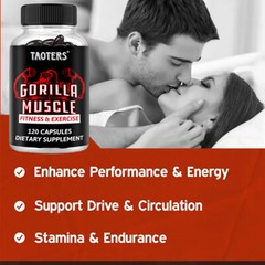 GORILLA MUSCLE Capsules-Build Muscle & Endurance ,Promote Circulation,60+60PCS