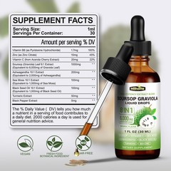 (2 Pack) 8 in 1 Graviola Soursop Leaf Extract Liquid – 1 Fl Oz (Pack of 2)