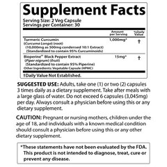 TURMERIC BLACK PEPPER 95% CURCUMIN TUMERIC 10,000mg EXTRACT CAPSULES ANTIOXIDANT