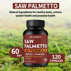 Saw Palmeto 3X Formula Promotes Urinary Tract Maintain Prostate Function Health