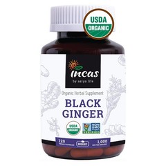 USDA Organic Thai Black Ginger for Men 120 Vegan Capsules 500mg Non GMO Verified
