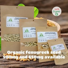 USDA Certified Organic Fenugreek Seed (Trigonella foenum-graecum) 500mg or