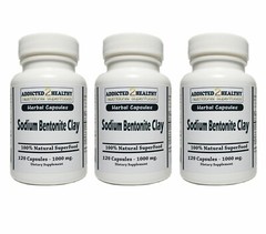 360 Sodium Bentonite Clay Capsules 1000 mg – Natural Herbal Detox