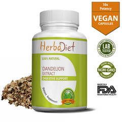 Dandelion Root Extract 10:1 500mg Veg Capsules Liver Kidney Gallbladder Support