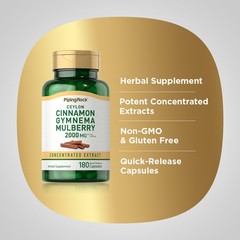 Ceylon Cinnamon Gymnema Mulberry | 2000mg | 180 Capsules | by Piping Rock