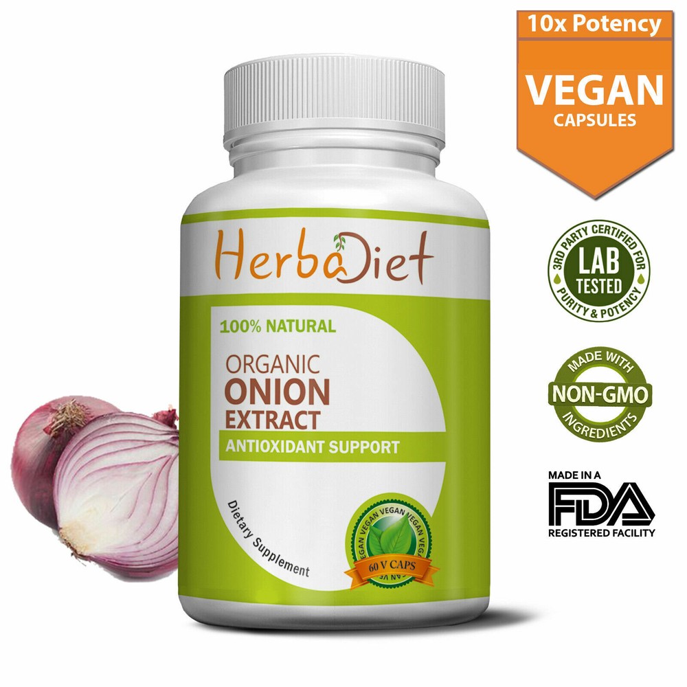 Onion Extract Capsules Quercetin Antioxidant Vegan Allium Cepa Hair Loss