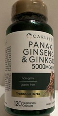 CARLYLE-PANAX GINSENG &GINKGO 5000MG. 120.count EXP -03/2027