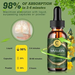 Mullein Leaf Extract Super Concentrated 420,000 MG 2 FL.OZ/60 ML Lung CleanseNEW