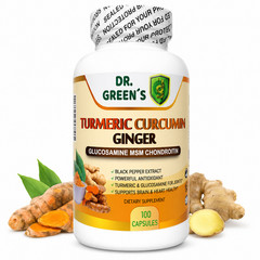 2 Bottles Turmeric Ginger Glucosamine Chondroitin MSM Black Pepper 200 Capsules