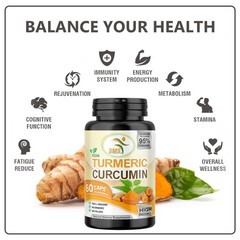 TURMERIC 95% CURCUMIN 10,000mg TUMERIC PILLS ANTIOXIDANT ANTI AGING 2 x BOTTLES
