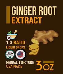 Ginger Root Extract Liquid Drops – Ginger Tincture – USA Made