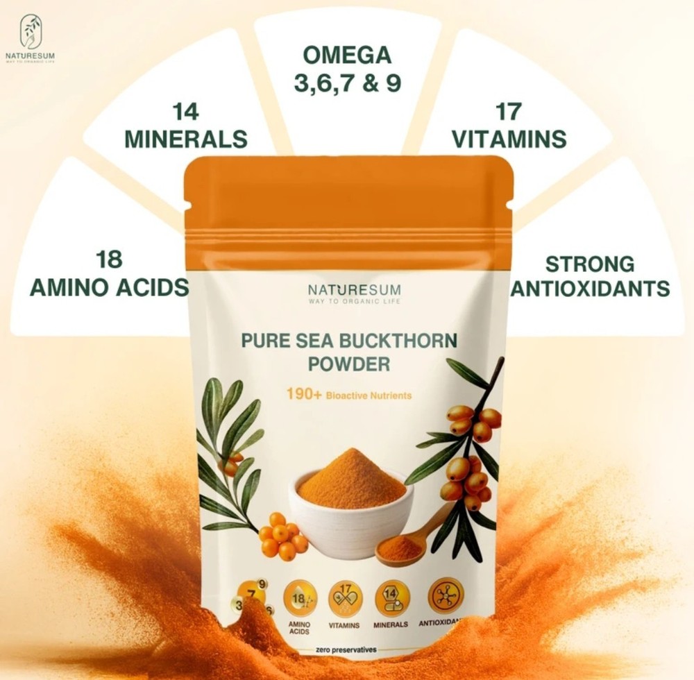 100% Pure Sea Buckthorn Berry Powder | 3.5 oz (100g) | Finest Quality