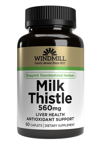 Windmill Milk Thistle 560 mg Tablets Liver Health Antioxidant Support 60 Count