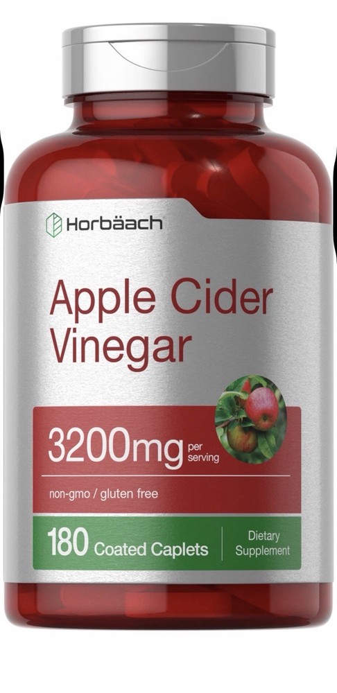 Apple Cider Vinegar 3200mg | 180 Caplets | Vegetarian, Non-GMO | by Horbaach