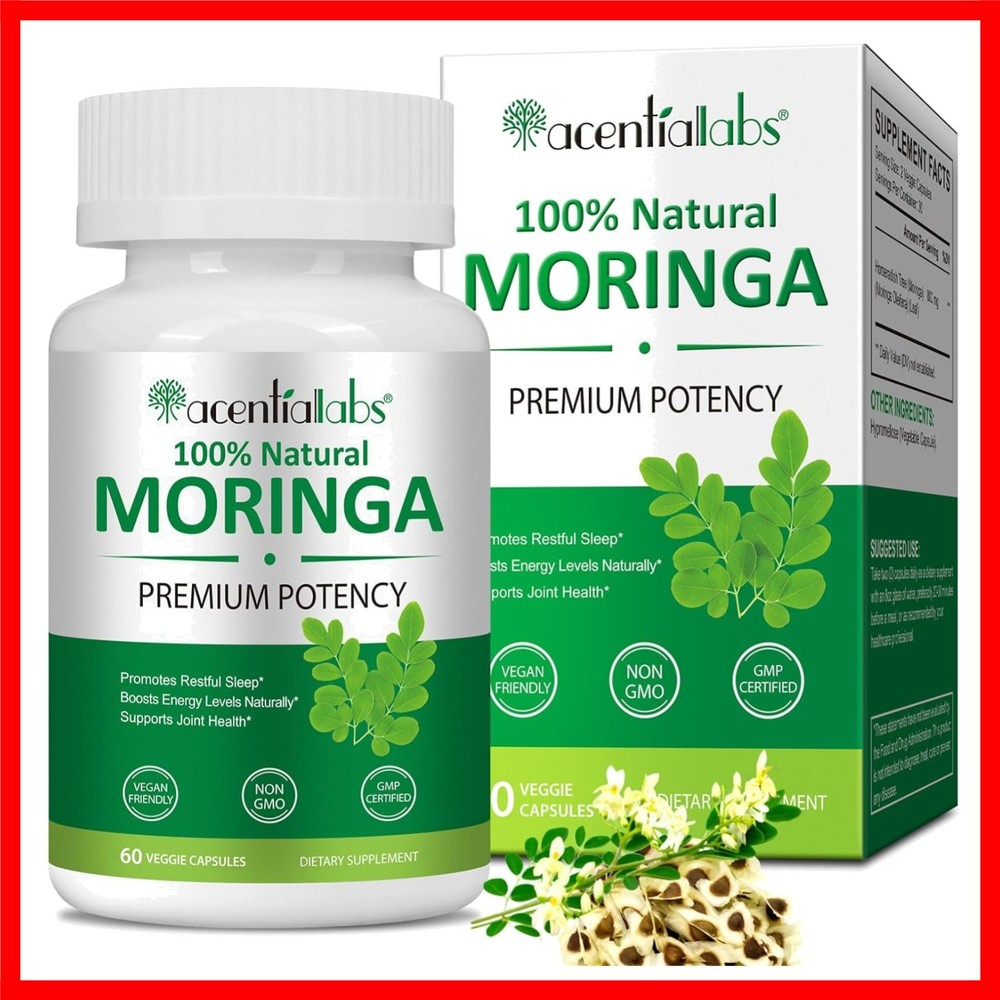 Moringa Capsules 800mg, Pure Moringa Powder Capsules Supports Energy, Joint &…