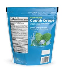 Amazon Basic Care Sugar Free Menthol Cough Drops, 140 Count (Pack of 1), Blue