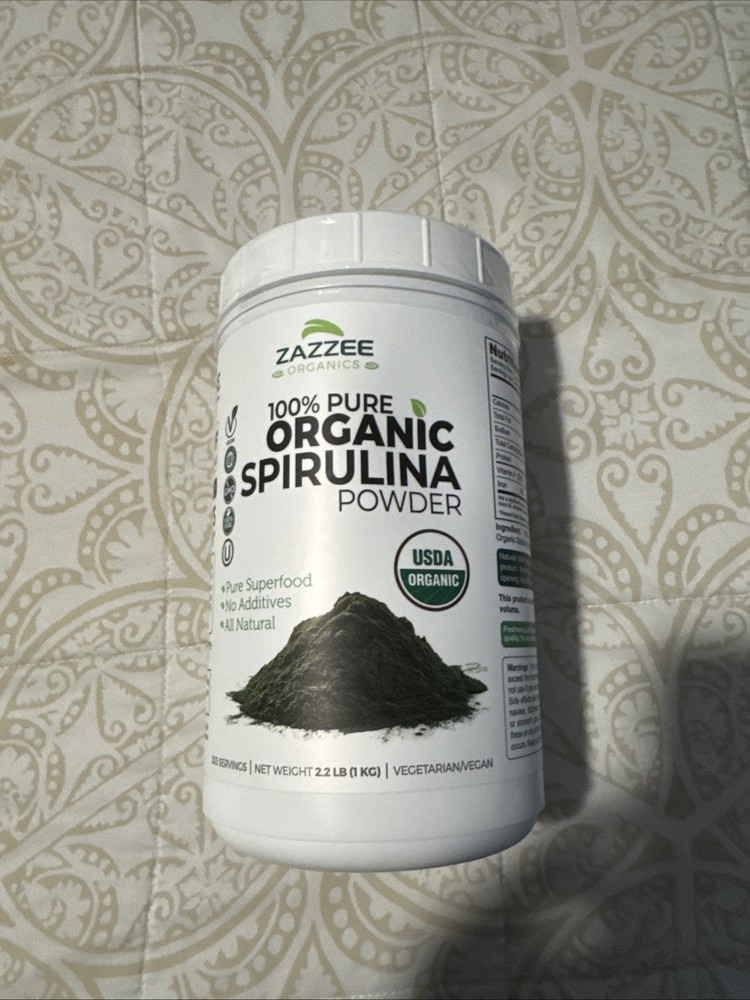 Zazzee USDA Organic Spirulina Powder, 2.2 Pounds (1 KG), 303 Servings, Kosher