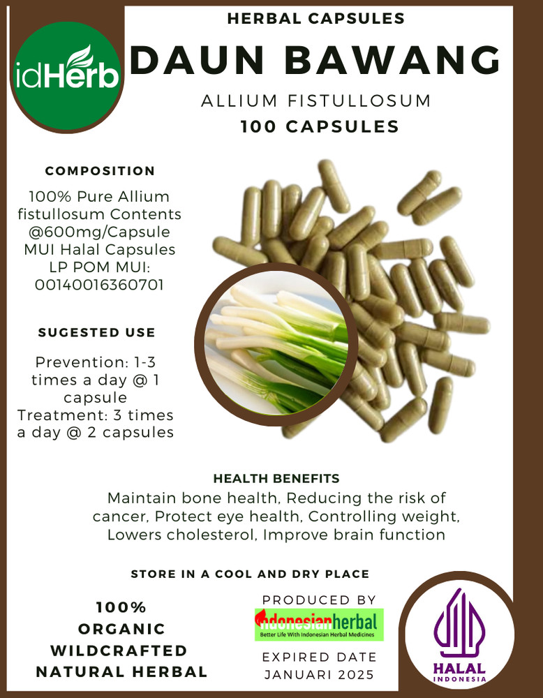 FRESH CAPSULE Allium fistullosum Daun Bawang HERBAL PREMIUM ORGANIC