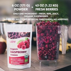 Non-GMO Freeze-Dried Raspberry Powder 6oz – Perfect for Recipes & Shakes