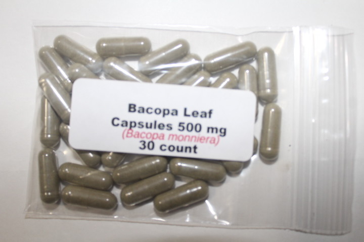 Bacopa Leaf Capsules (Bacopa monnieri) 500mg 30 count