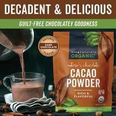 Organic Unsweetened Cacao Powder 1 lb – Rich Dark Chocolate for Baking &