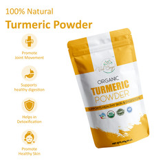 Ved Saga USDA Certified Organic Turmeric Root Powder, 4 oz | 8 oz | 16 oz (1 lb)