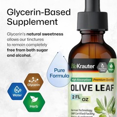 BIO KRAUTER Olive Leaf Extract Liquid – 4 Fl Oz (Pack of 1)