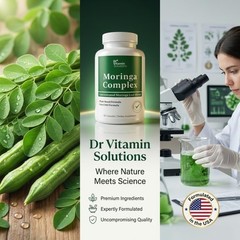 Moringa Capsules 3-in-1 Leaf Extract Energy Immune Support 60 Count