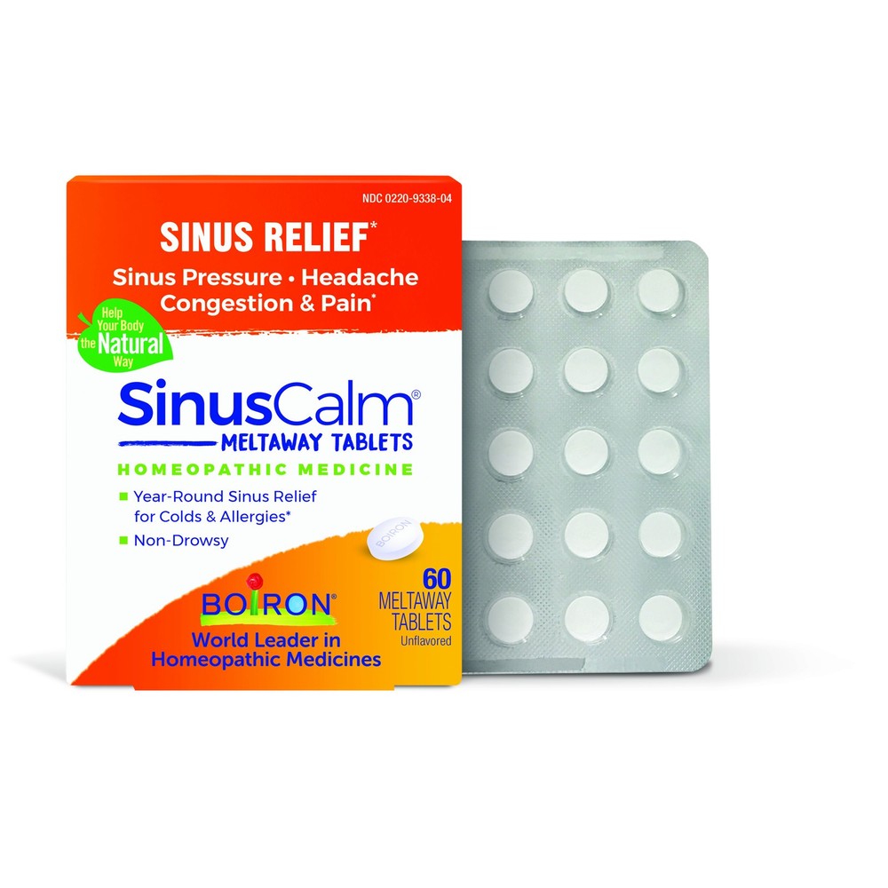 Boiron SinusCalm® Sinus Relief – 60 Meltaway Tablets – Newest Expiration!