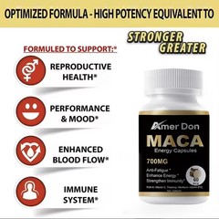 Black Maca Capsules – Testosterone Booster, Support, Energy, Endurance, Desire