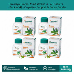 Himalaya Brahmi for Improved Alertness & Focus 240 Tablets (Pack of 4) free ship