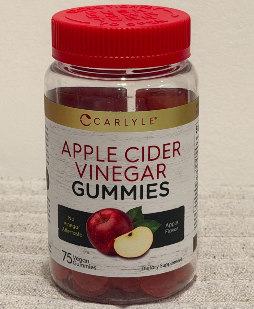 Apple Cider Vinegar Gummies | 75 Count | Vegan, Apple Flavor | by Carlyle
