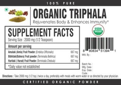 Organic TRIPHALA Powder STRONG Effective Digestive Support Colon Cleanse Detox