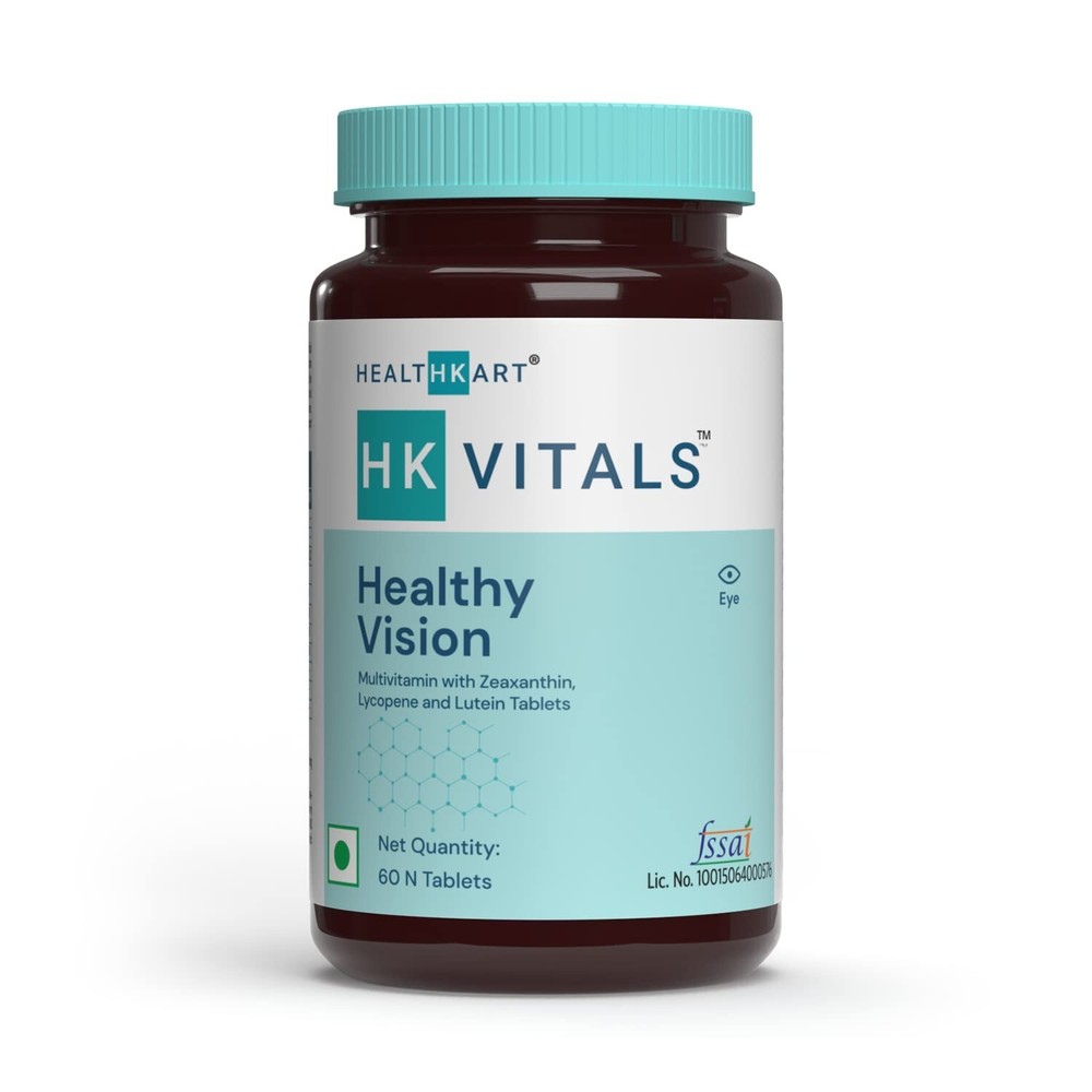 HealthKart HK Vitals Healthy Vision, Eye Multivitamin for Adult– 60 Tablets LONG