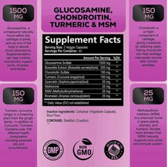 Triple Strength 1500 mg Glucosamine Chondroitin&MSM Joint Support Immune Support