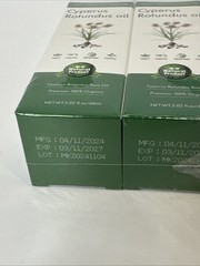 2x- Natural Cyperus Rotundus Root Oil 60ml Vegan Organic Exp 03/2027