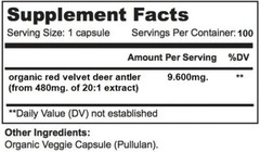 VELVET DEER ANTLER EXTRACT 100 Capsules 9600mg highest potency NO FILLERS!