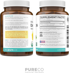 USDA Organic Dandelion Root Extract – High Potency 10:1 Dandelion Root Supplemen