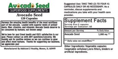 360 Avocado Seed Powder Capsules- Digestion,Blood Sugar,Cholesterol,Gut Bacteria